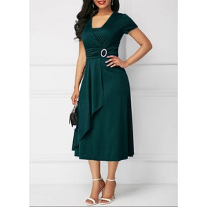 Elegant V-neck Plus Size Dress