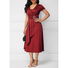 Elegant V-neck Plus Size Dress